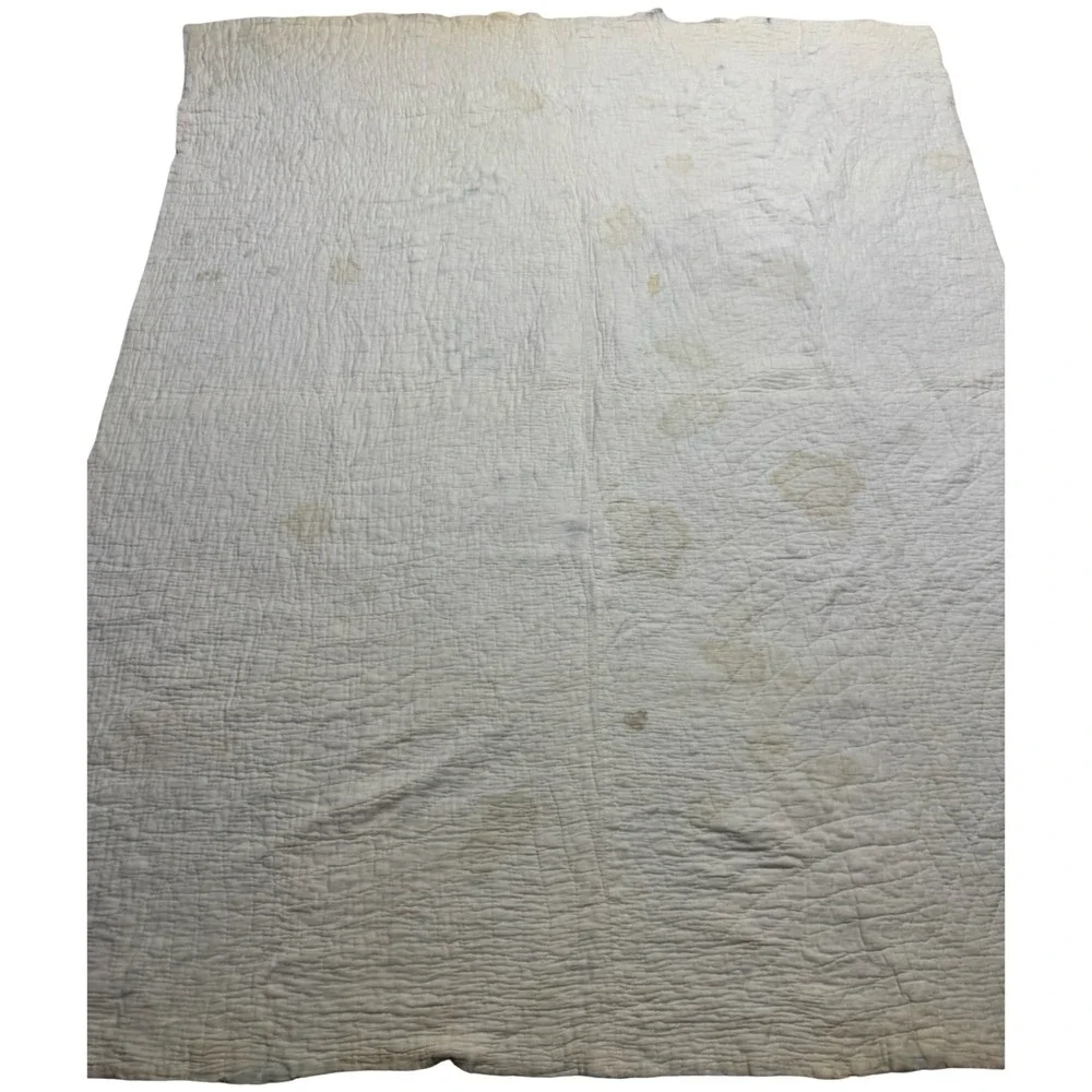 Vintage 30's/40's Handmade Star Quilt Handmade Patchwork Bedspread Throw Blanket